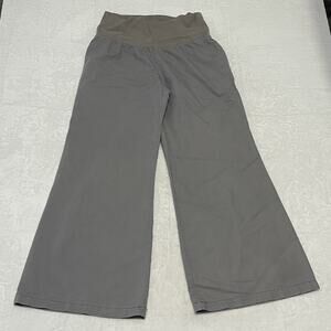 Old Navy Pants Womens Large Gray Maternity Wide Leg Linen Blend Stretch Chino